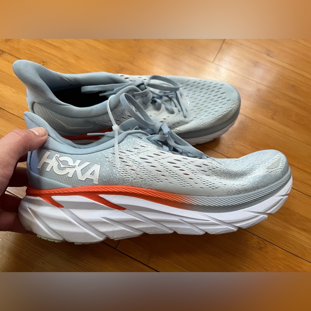 Hoka One One Clifton 8 Running Shoes Womens Size 10,5B Blue Fog/Plein Air